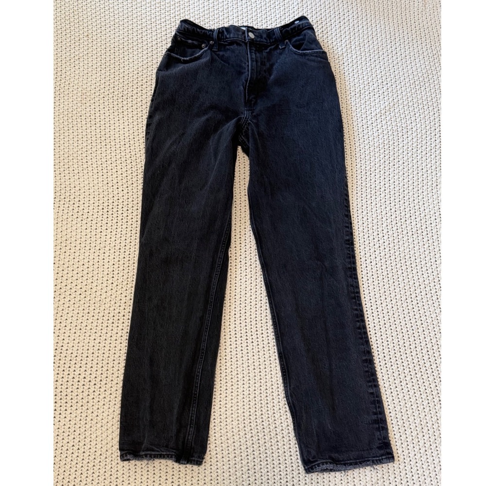 Abercrombie & Fitch Curve Love 90s Straight Ultra High Rise Jeans Black 28 6R